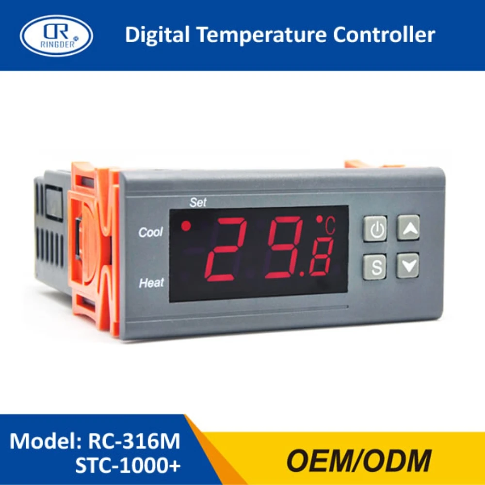 RINGDER RC-316M 24VACDC 16A Cool Heat Auto Switch 2016 New STC-1000+ Upgrade Regulator Thermostat Digital Temperature Controller |