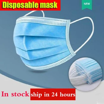 

10-200pcs Disposable Face Mouth Mask 3 Layers Ply Filter Dustproof Breathable Earloop Non Woven Adult Face Mouth Masks