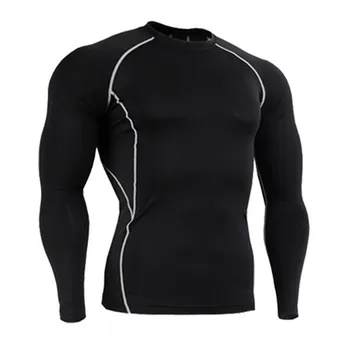 

Men's PRO Fitness Training Sports Running Tights T-shirt Round Neck High Elastic Quick-drying Breathable Clothing Long-sleeved