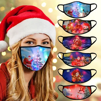 

Light Face Mask Led Christmas Mouth Cover Light Up Masque Christmas Lights Glowing Маски Unisex Winter Santa Party Mask#YL5