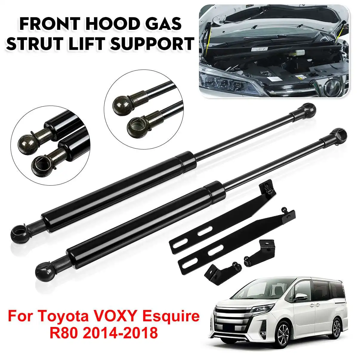 2X Front Engine Cover Bonnet Hood Shock Lift Struts Bar Support Arm Gas Spring For Toyota VOXY Esqu
