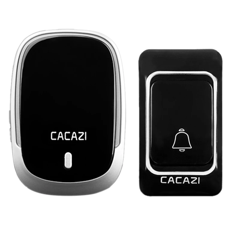 

Cacazi Wireless Doorbell Waterproof Battery Button 300M Remote Receiver 36 Rings 4 Volume Home Cordless Door Bell Chime Uk Plug