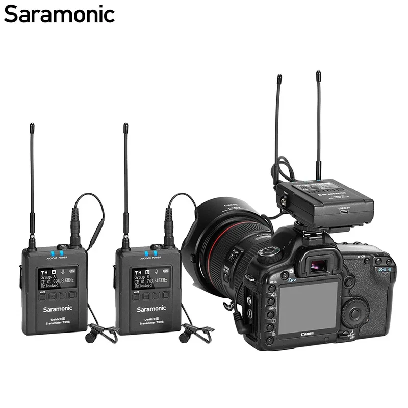 Saramonic UwMic9S Kit1/Kit2 UHF беспроводной микрофон двухканальный петличный конденсатор для