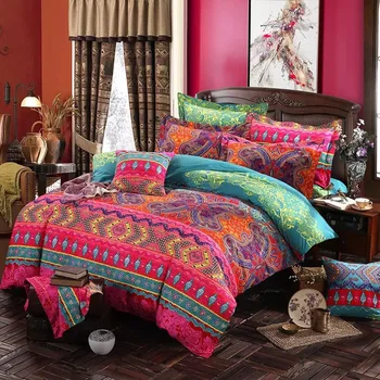 

Hot! New ethnic style 4Pcs/Set Bedding Set Duvet Cover bed sheet pillowcase hot sale Bohemian four pieces twin/full/queen/king