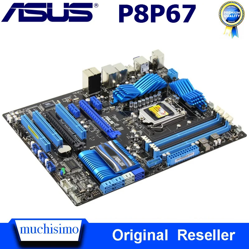 LGA 1155 DDR3 ASUS P8P67 материнская плата Core i7/Core i5/Core i3 32 Гб PCI-E 2,0 USB3.0 1155 P8P67 Intel P67 оригинальная б/у материнская плата