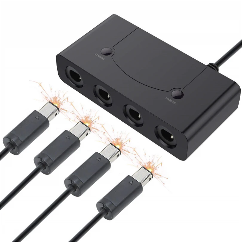 4 порта для Gamecube контроллер адаптер конвертер forWIIU USB Nod Switch Adaptateur PC NG C игровые