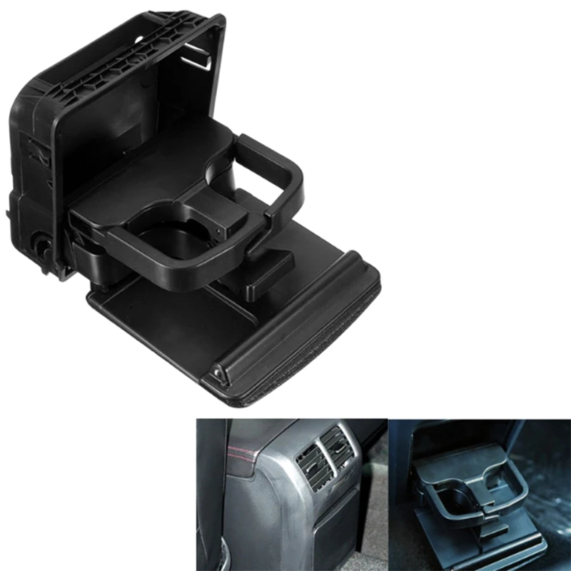Черный автомобиль Центральной Консоли Подлокотник задняя коробка держатель для чашки для VW Golf MK5 MK6