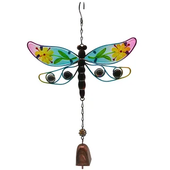 

1PC Butterfly and dragonfly metal wind chimes glass painted spray paint ornaments creative iron decoration pendant crafts