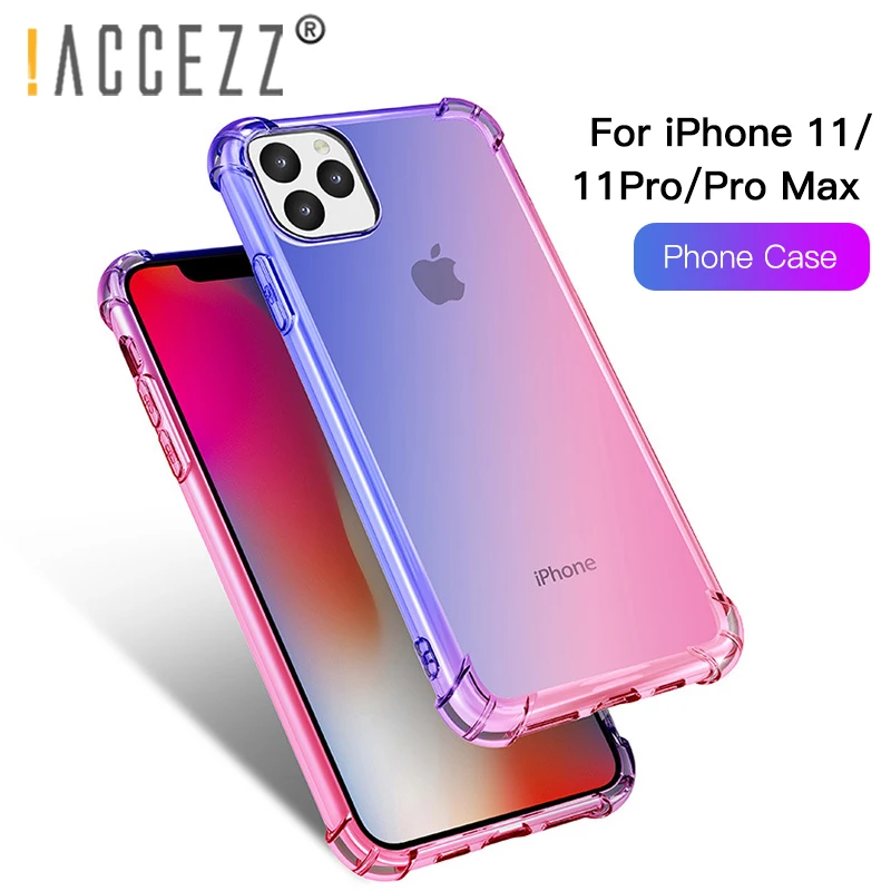 ! ACCEZZ роскошный цветной прозрачный защитный чехол для Apple iPhone 11 Pro Max