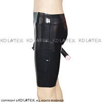 New Black Latex Long Leg Boxer Shorts With Penis Sheath Anal Condom Rubber Briefs  Underwear Bottoms Pants - AliExpress