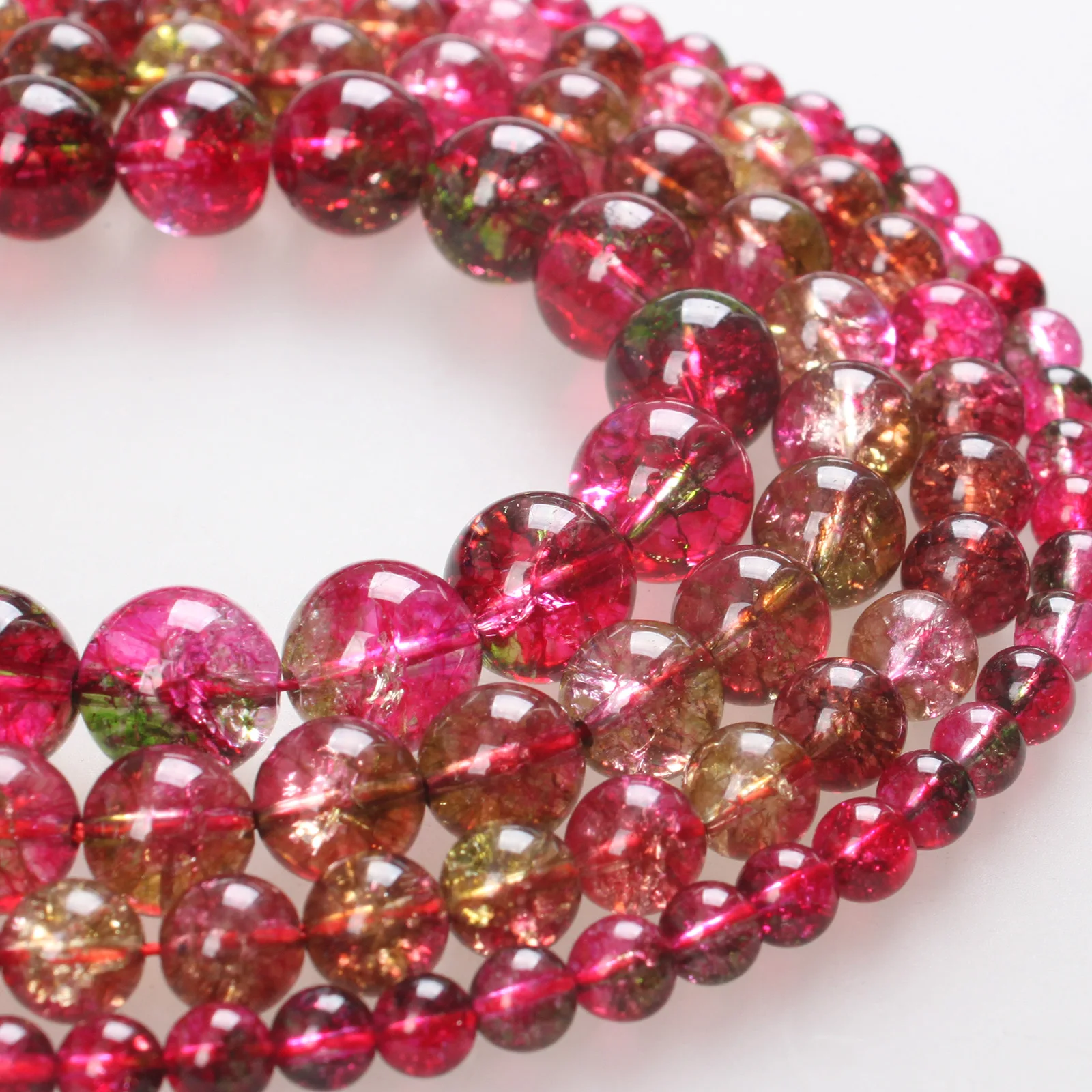 

Natural Stone Beads Watermelon Crystal Quartz Beads Round Loose Beads 6 8 10 12mm For Bracelets Necklace Jewelry Making