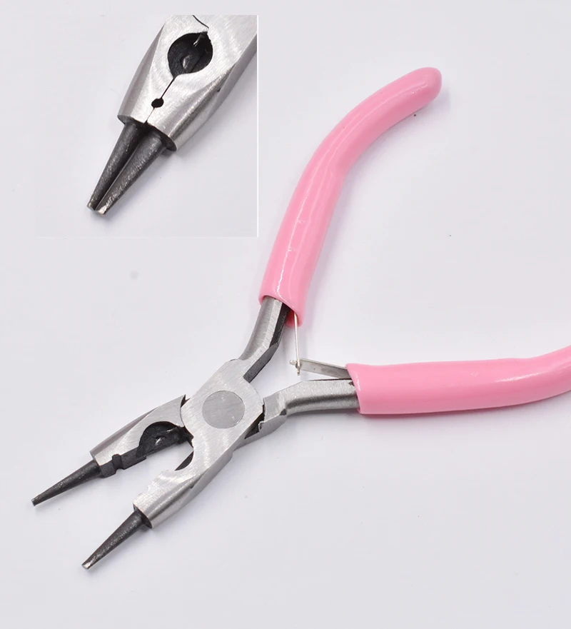 Cute Pink Color Handle Anti-slip Splicing and Fixing Jewelry Pliers Tools & Equipment Kit for DIY Jewelery Accessory Design