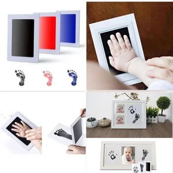 

Newest Arrival Baby Paw Print Pad Foot Photo Frame Touch Ink Pad Baby Items Souvenir Gifts 1 printing oil +2 sheets of paper