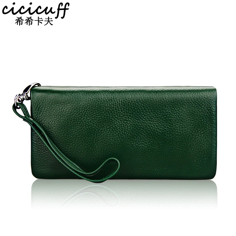 

Soft Genuine Leather Women Wallets Purse Lady Clutch Long Wallet with Zipper Coin Purse Women's Wrist Strap Money Phone Bag New