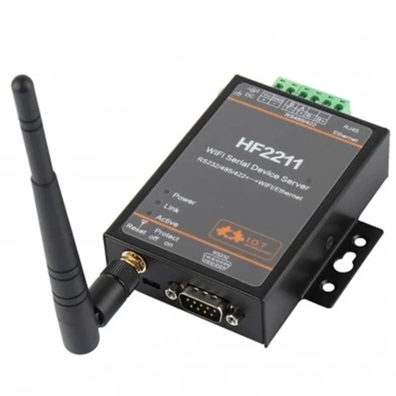 HF2211 Modbus Последовательный RS232/RS485/RS422 к Ethernet/Wi-Fi конверсионный модуль, поддержка обновления веб-OTA wiselss(EU Plug