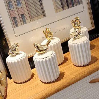 

Ceramic Animal Storage Jars for Spices Candy Bear Rabbit Tank Container Jewelry Storage Box Coffee Can Bottle Kitchen Organizer