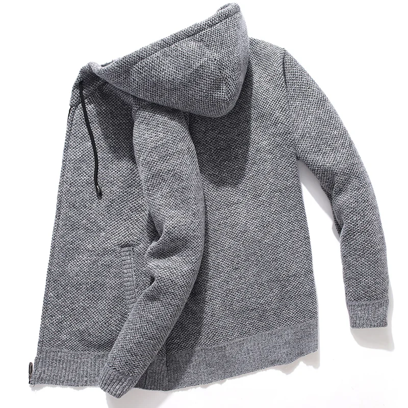 Hooded Knitted Man Sweater Fleece Cardigan Oversized Men's Sweater Winter Casual Solid Hoodies Sweater Homme Knitted Men Coats Hooded Knitted Man Sweater Fleece Cardigan Oversized Men's Sweater Winter Casual Solid Hoodies Sweater Homme Knitted Men Coats