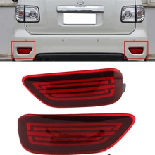 

2Pcs rear tail bumper lamp Reflector fog light turn signal For Nissan Patrol Y62 Armada 2014 2015 2016 2017 2018 2019