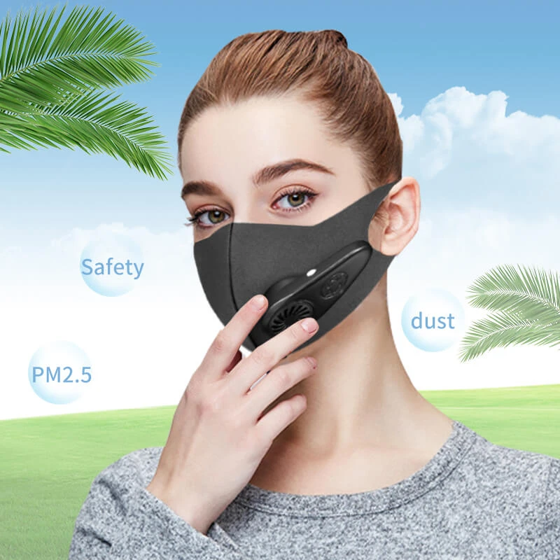 

N100 Intelligence Masks Pm2.5 Filter Air Mascarillas Con Anti Pollution Mouth For Face Electric Dust Mask Virus Reusable Black