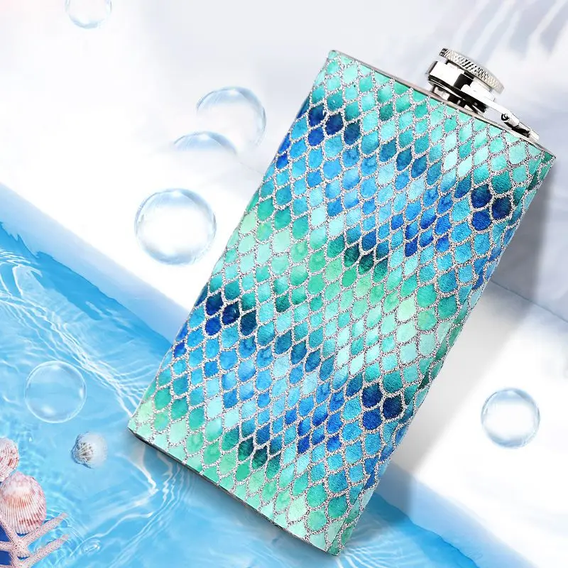 

Fish Scale Design Stainless Steel Hip Flask Leakproof Pocket Drinking Flask For Alcohol Liquor Wine Whiskey