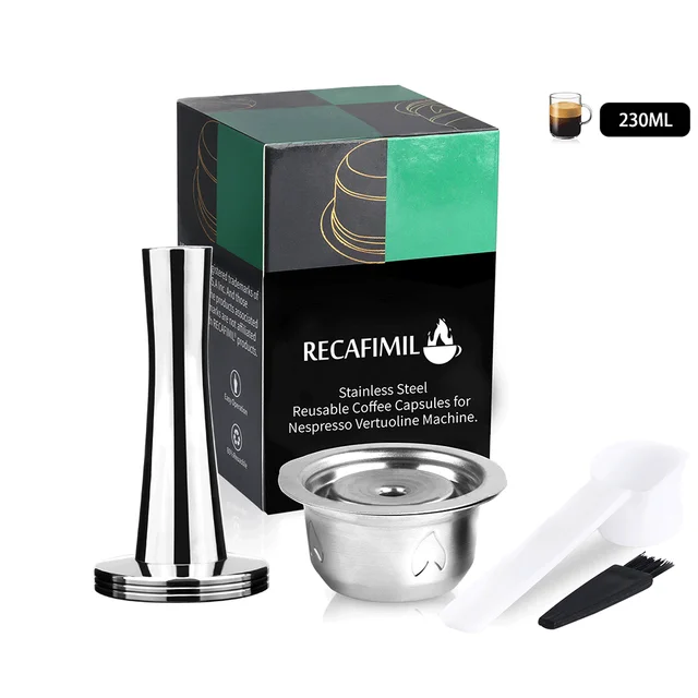 RECAFIMIL Adapter for Nepresso Vertuo Maker wirth Original Coffee Capsule Stainless Steel Holder Reusable Kitchen Tool AS PICTURE