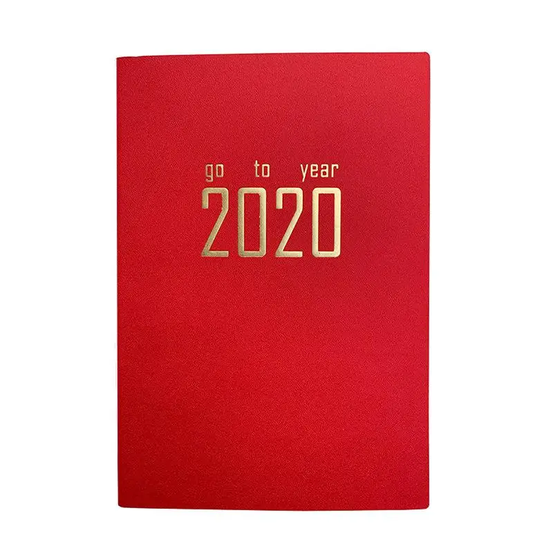 А5 кожаный блокнот Книга по расписанию креативный цветной студенческий календарь дневник на заказ - Цвет: Red
