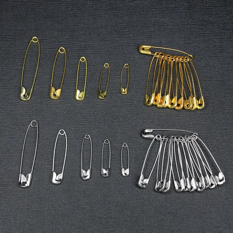 500 alfileres de seguridad DIY herramientas de costura accesorios agujas de acero inoxidable grandes broche de seguridad accesorios de ropa oro, 18 mm