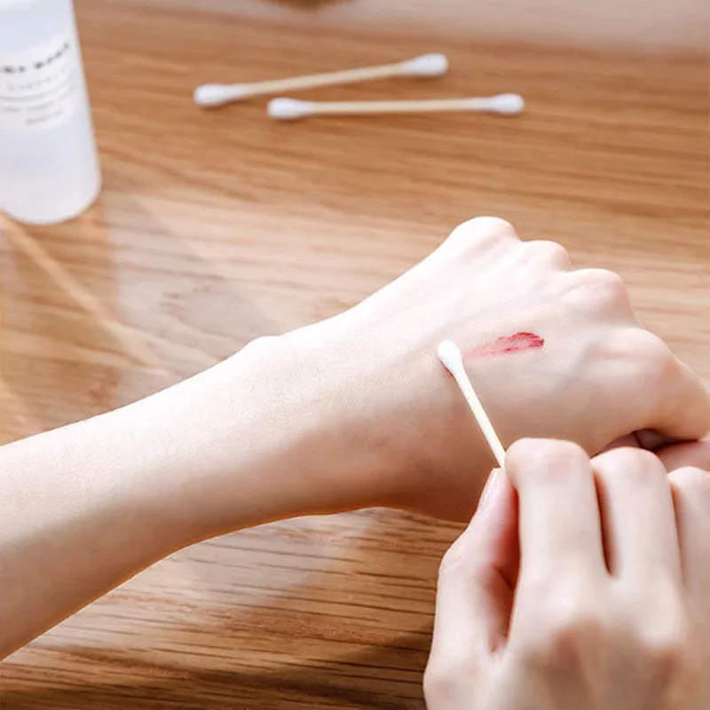 Cotton Swabs Baby Cotton Swabs Natural Cotton Buds makeup first aid cleaning Nose Ear Sticks Biodegradable Chlorine-Free 100Pcs(Three shapes)