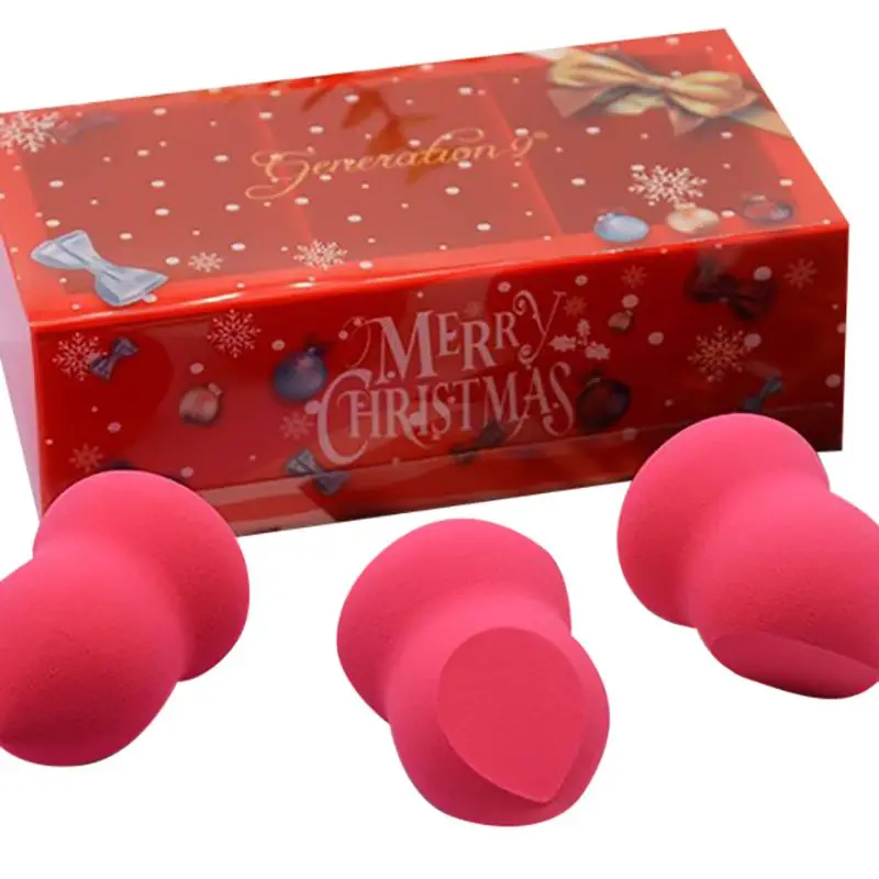 5 Цвета Рождественский подарок 3 шт./компл. косметическая губка для сухой и влажной уборки двойного назначения косметический слойка Губка пуховкой Make up Инструменты