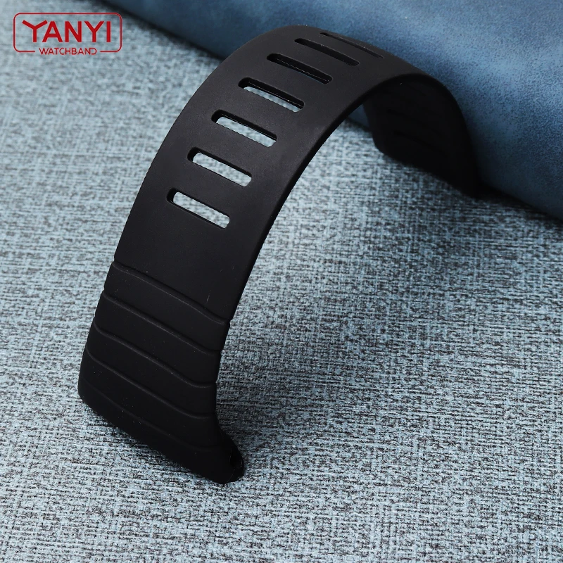 Enhanced Silicone Watch Band - Durable Rubber Strap Wristband with Free Tools (25mm)