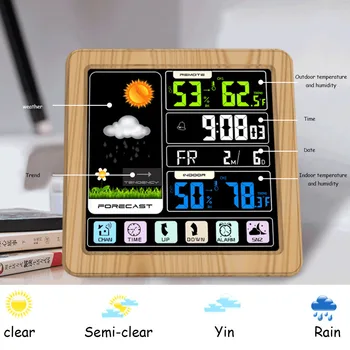 

Multi-Function Digital Thermometer Hygrometer Touch Screen Indoor & Outdoor Weather Forecast Humidity Meter Temperature Meter