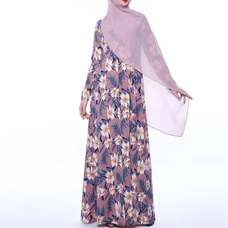 Pink dress Plus Size Abaya Dubai Muslim Hijab Dress Abayas For Women Caftan Turkish Islamic Prayer Clothing Oman Moroccan Kaftan Djelaba - Цвет: Pink dress