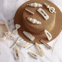 Корейский стиль онлайн знаменитостей жемчужные Заколки длинные заколки онлайн знаменитостей Ретро Повязка на голову женская боковая заколка для волос для взрослых детей Ba