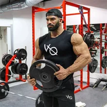 Мускулистый мужской жилет для фитнеса без рукавов, облегающий спортивный жилет с широким плечом, майка без рукавов, облегающая дышащая футболка для бега