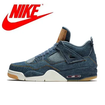

Nike Air Jordan 4 Denim AJ4 Breathable Men's New Arrival Authentic Basketball comfortable Shoes Sports Sneakers AO2571-401