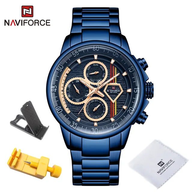 NAVIFORCE Luxury Brand Mens Watches Multi-function Auto Date Waterproof Clock Fashion Casual Quartz Wristwatch Relogio Masculino BEBE
