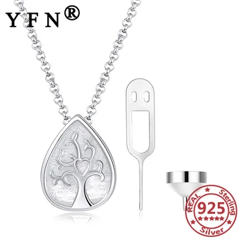 

YFN 925 Sterling Silver Life of Tree Leaf Pendant Urn Necklaces for Ashes Memorial Pet Urns Necklaces Cremation Jewelry Keepsake