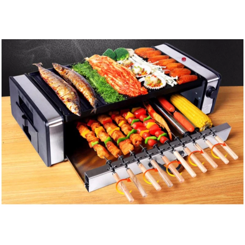 Electric Grill Pan Household Electric Barbecue Machine Fume-free Barbecue Grill Korean-style BBQ Oven