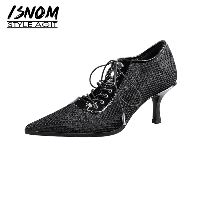 ladies black lace up pumps