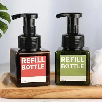 

250ml Travel Portable Square Refillable Bottle Shower Gel Empty Refill Pump Bottle Liquid Soap Lotion Dispenser Container