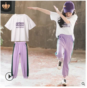 

Girls summer suit 2020 new short-sleeved children's clothing Korean net red middle school children's women's Fashionable summer