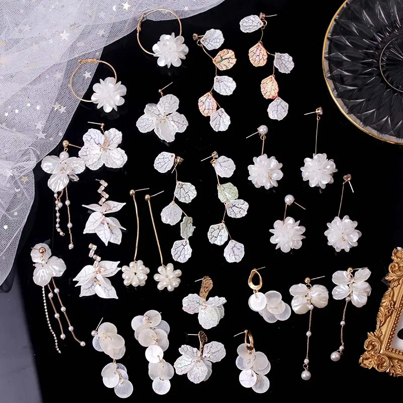 Женские акриловые серьги-подвески белый жемчуг в Корейском стиле модные длинные