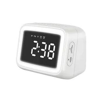 

Portable USB Charging Digital Support TF Card Office LED Mirror Bluetooth Speaker Music Player FM Raido Alarm Clock Bedroom