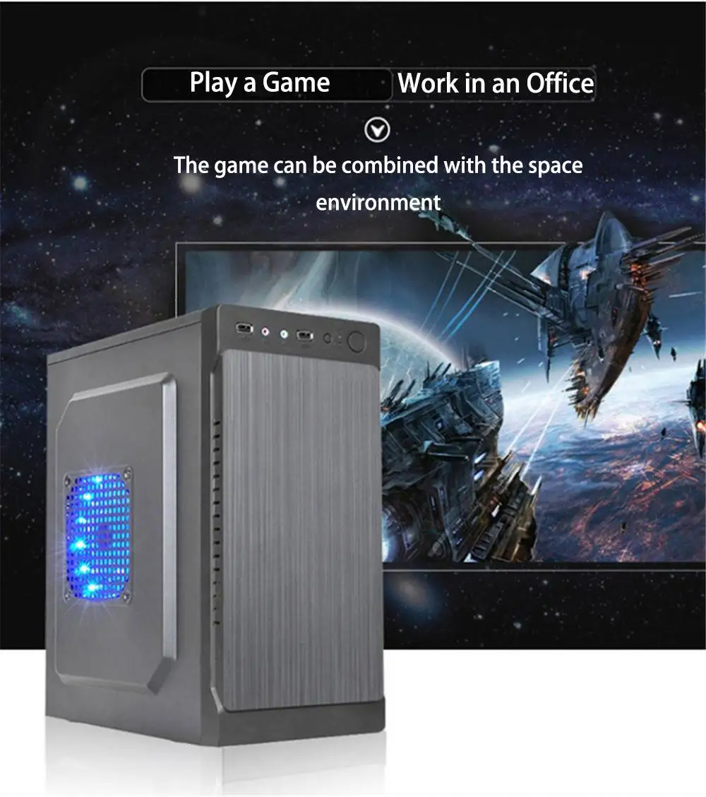 M-ATX ITX Motherboard Computer Case Desktop Tower Gamer Gaming DIY Mini Dustproof Table PC Case SPCC USB2.0 Business Office Home
