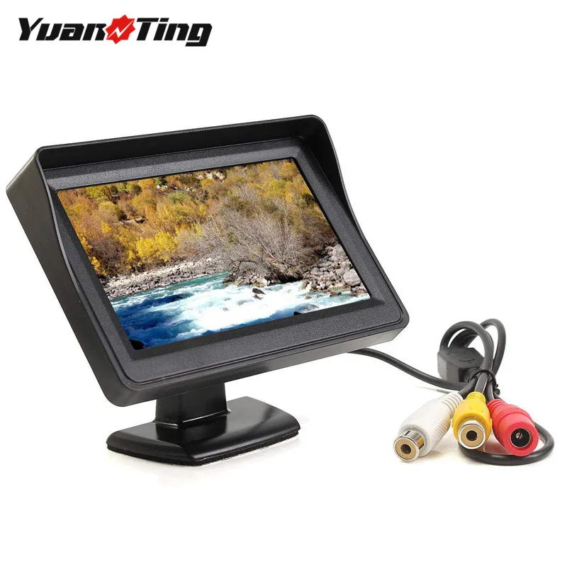 YuanTing, 4,3 дюймов, TFT lcd цветной дисплей, монитор заднего вида для автомобиля, 2 вида видео, входной экран для автомобиля, резервные парковочные камеры