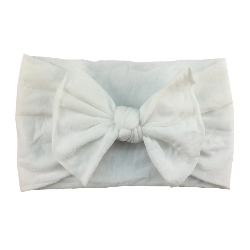 20pcs/lot Ear Turban Girl Lovely Headwear Wide Elastic Soft Nylon Headband with 4.5'' Hair Bow Headwrap For Kids Hair Accessorie - Цвет: 4