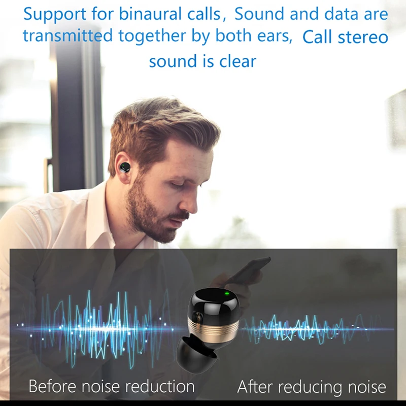 LIGE мини беспроводные наушники глубокий бас Bluetooth 5,0 наушники с металлической зарядной коробкой для iPhone Xiaomi Sony LG Honor
