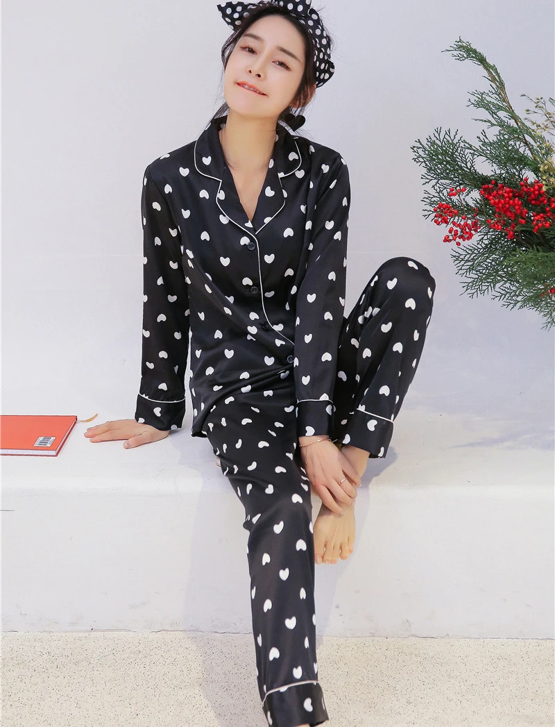 

Sexy Spring Pajamas Sets Womens 2PC Robe Bath Gown Shirt Pants Sleepwear Lady V-Neck Home Wear Nightgown Suit Sleepshirts M-XL