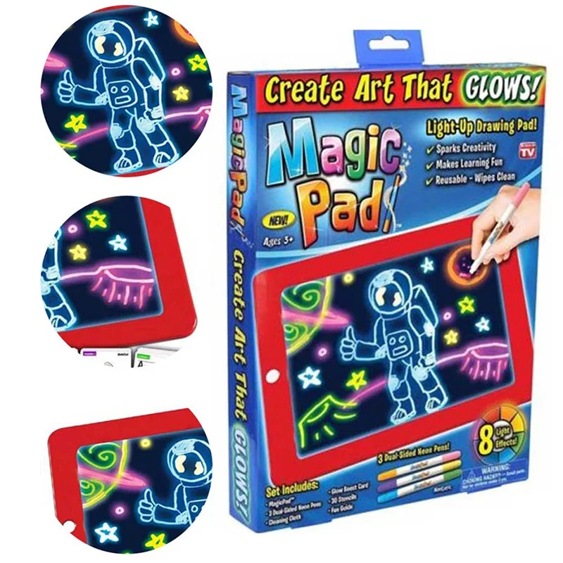 

3D ABS Magic Light Drawing Board Coloring Doodle Painting Digital Tablets Drawing Board Children Educational Developing Toy