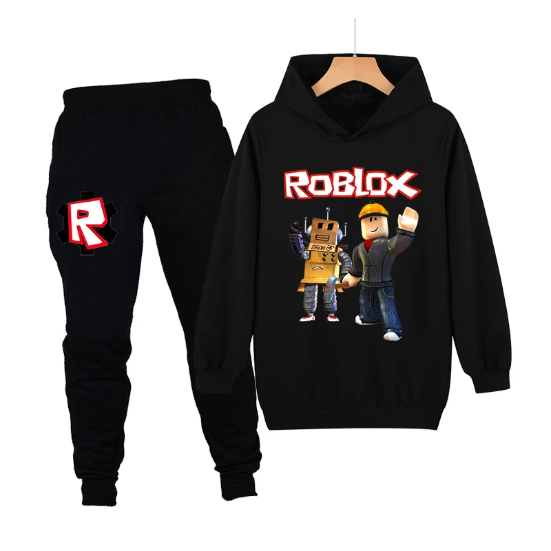 1-14Y 2Pcs Children Cotton Clothing Boys Girls Cartoon Hoodie Pants Toddler Suit | Детская одежда и обувь